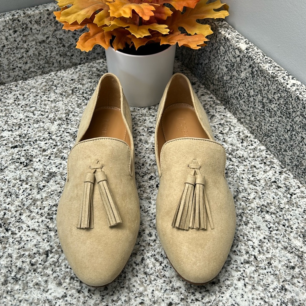 J. Crew Tan Suede Tassel Loafers